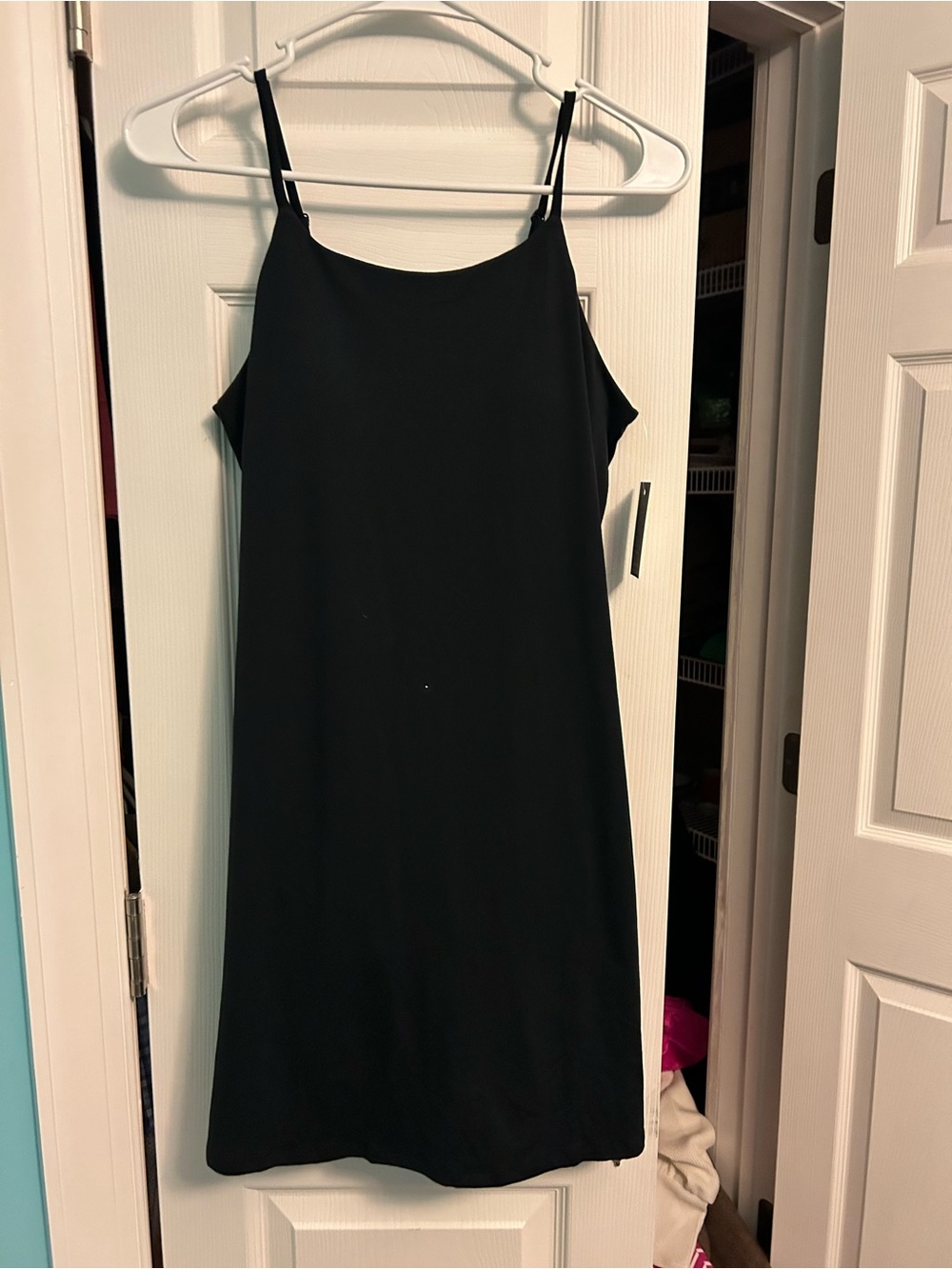 Wander Black Mini fitness Dress with Spaghetti Straps
